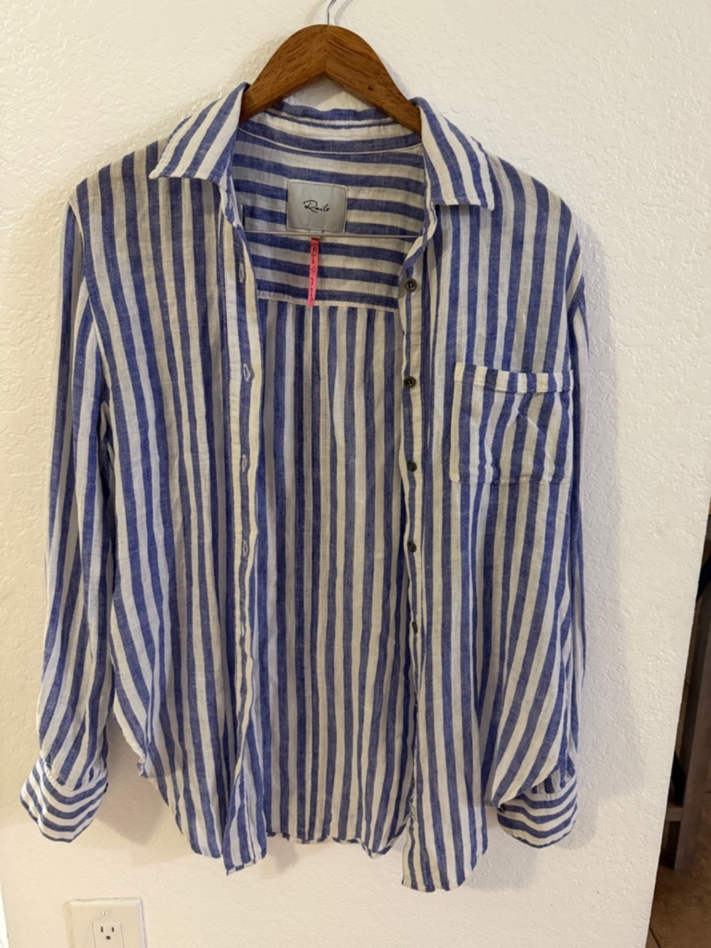 Rails Blue and White Striped Button-Down Shirt